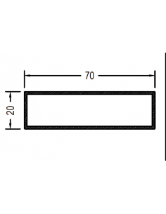 Rectangular de 70 x 20 x 1.4mm