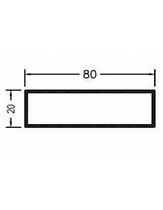 Rectangular de 80 x 20 x 1.4mm