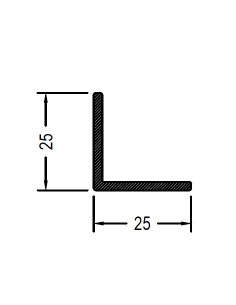 Angulo de 25 x 25 x 1.3mm
