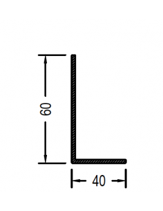 Angulo de 60 x 40 x 1.3mm