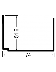 Canalón 74 mm pérgola DG220TF