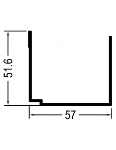 Canalón 57 mm pérgola DG220TF