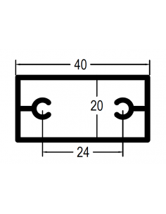 Rectangular 40x20x1,3mm...
